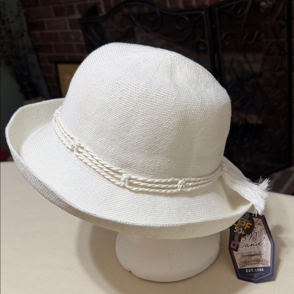 Sun N Sand Women's UPF50+ Braided Band Sun Hat, Adjustable Fit. NWT